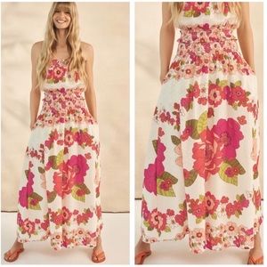 Love The Label NWT Anthropologie Briar Smocked Maxi Floral Skirt Smocked Waist L